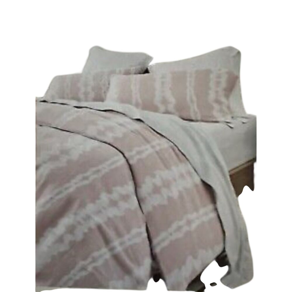 Rebecca Minkoff Tie-Dye Stripe Pink/White Twin Duvet Cover Set NWT
